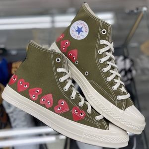 CDG Converse Olive Green High Tops